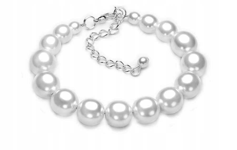 

Bransoletka Biała Perły Szklane 12mm Kiara Bijoux