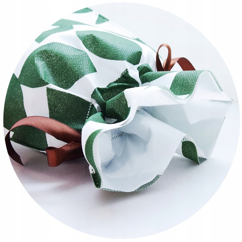 TORBA PREZENTOWA WOREK PREZENTOWY LISTKI 30x45CM BIAŁO-ZIELONY Marka Pakado