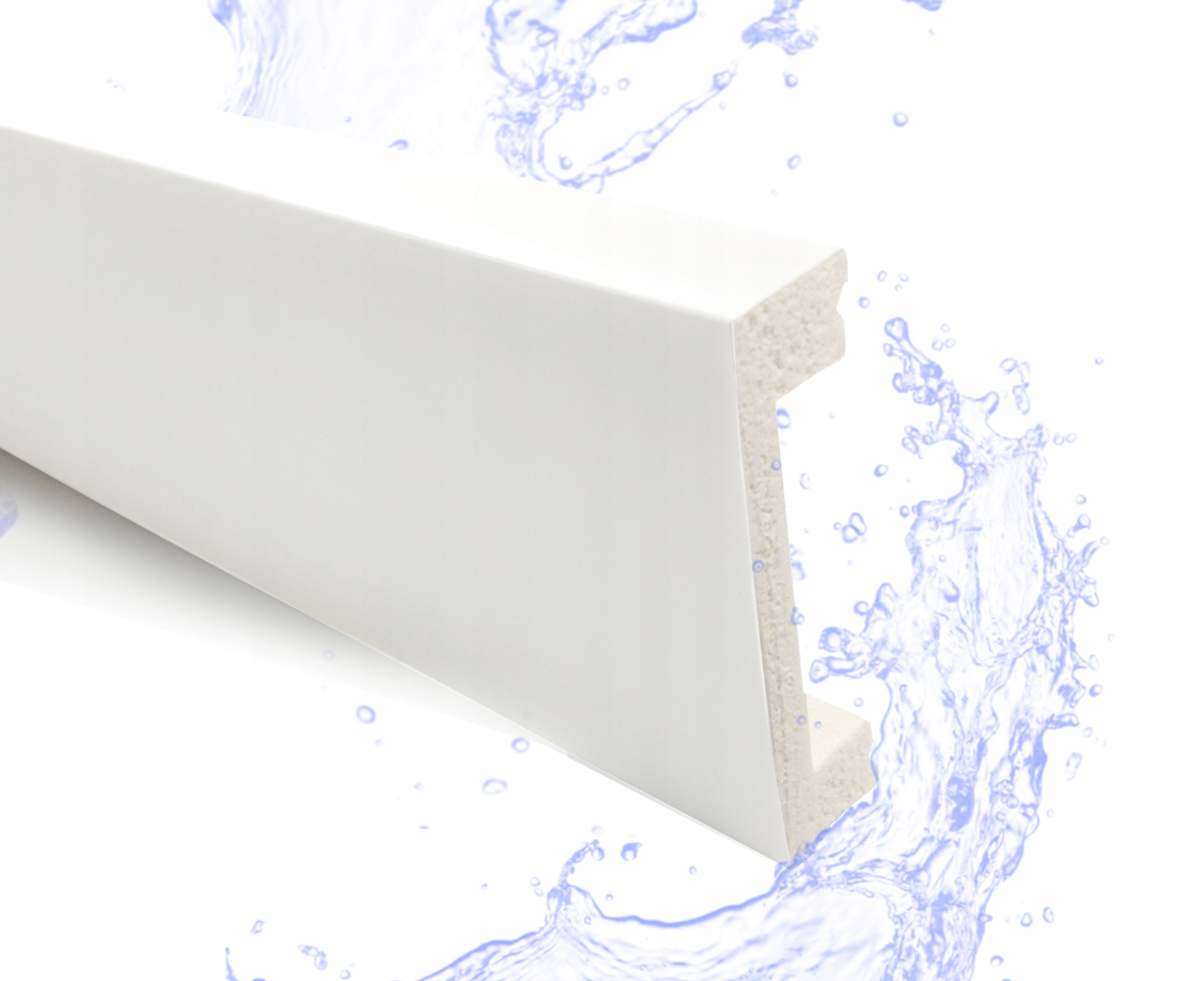 10CM LISTWA DEKORACYJNA COKÓŁ WODOODPORNA BIAŁA Szerokość 18 mm