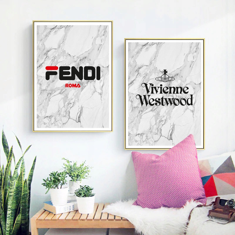 Znane Marki Gucci Fendi Louis Vuitton Prada Plakat Rodzaj bez ramy