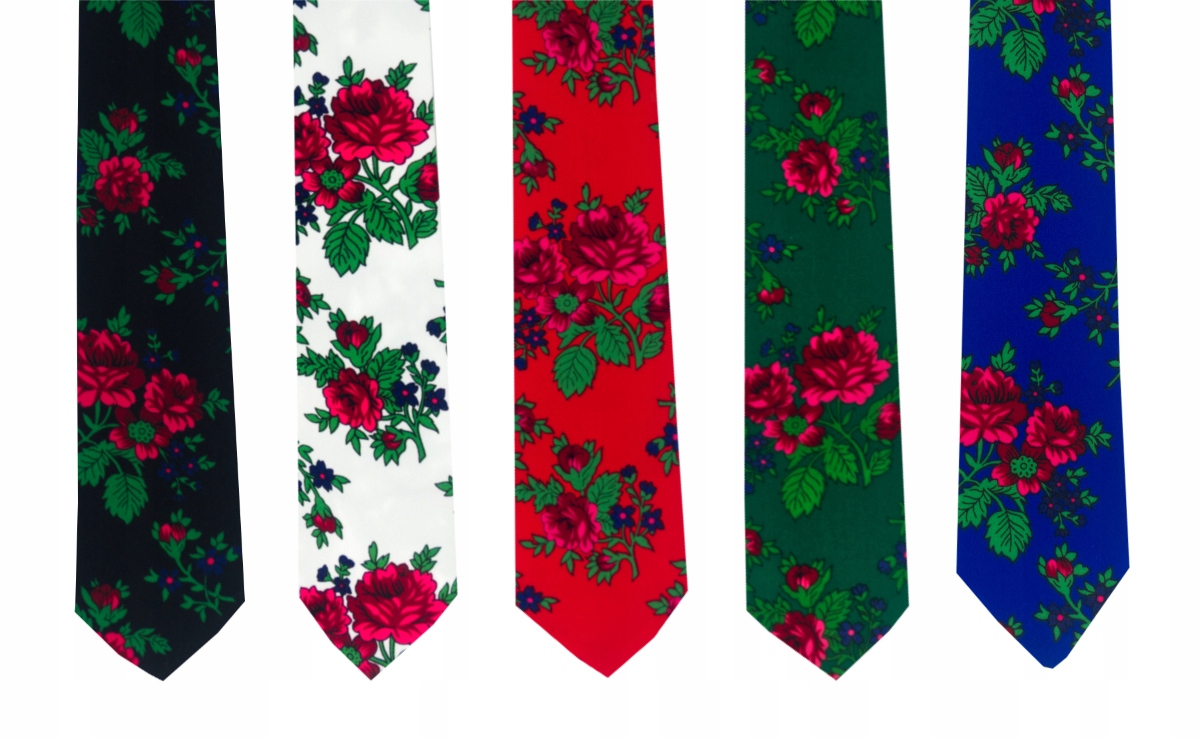 Krawat niebieski FOLK ludowy JAKOŚĆ prezent GÓRAL Płeć mężczyzna