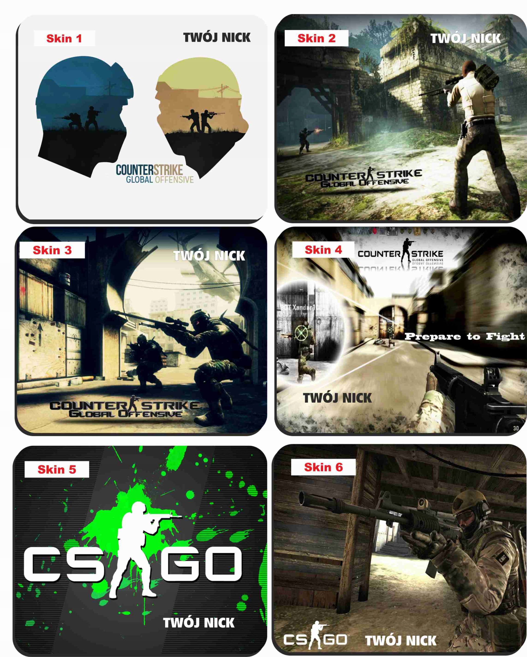 COUNTER-STRIKE CS:GO PODKŁADKA + NICK NA PREZENT Tematyka, motyw podkladka