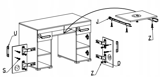 M28 BIURKO KOMPUTEROWE dąb sonoma z szufladami 120 Kolor frontów dąb sonoma