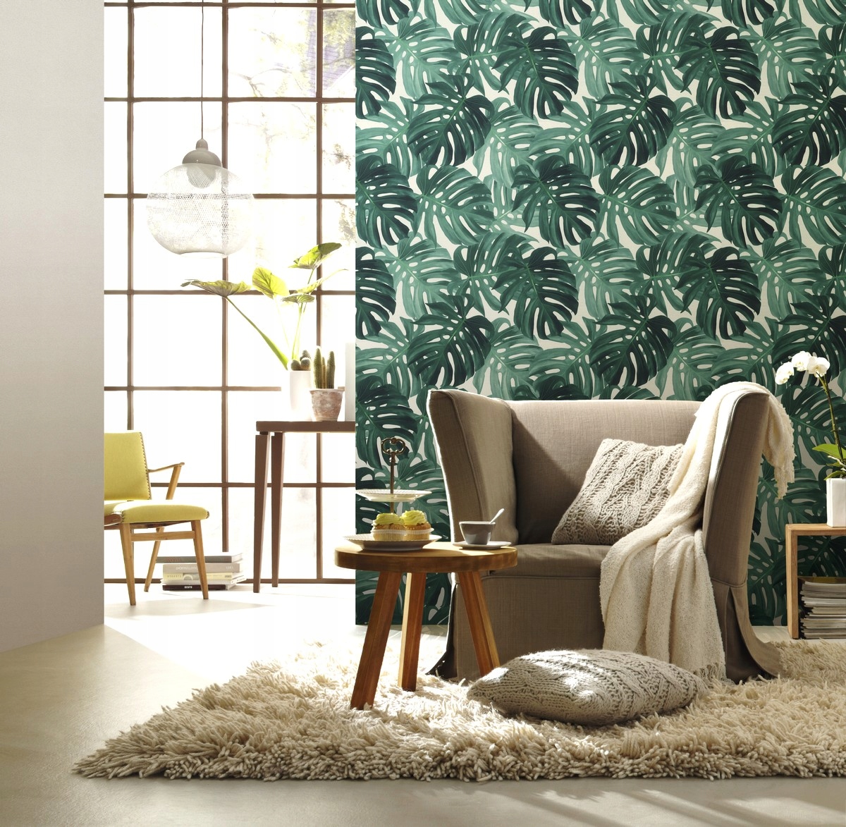 TAPETA ZIELONE LIŚCIE PALMY MONSTERY 403817 Marka Rasch