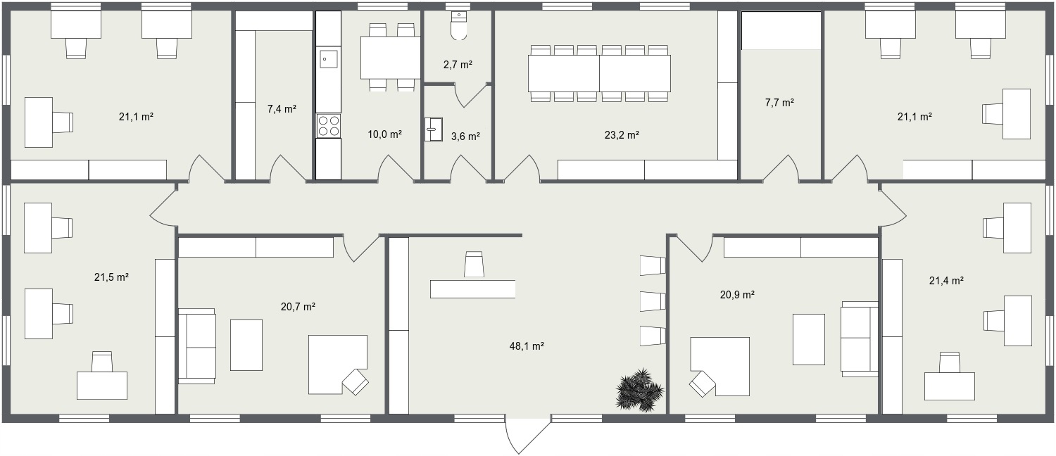SZYM-BUD Pawilon kiosk kontener handlowy biurowy Długość 25 m