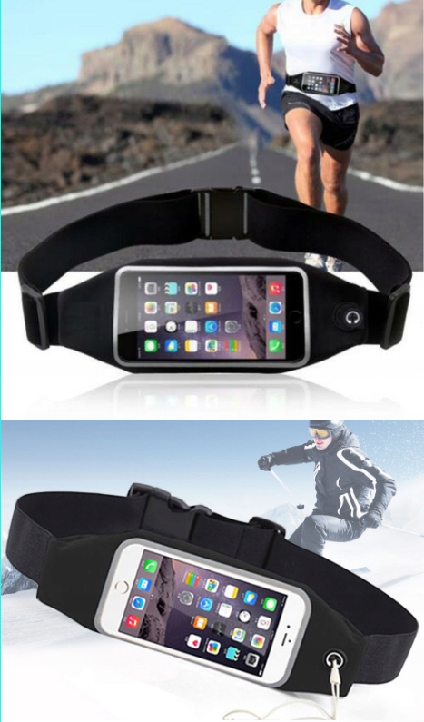 DUŻA OPASKA ETUI DO BIEGANIA NA TELEFON NERKA PAS Kolor dominujący czarny