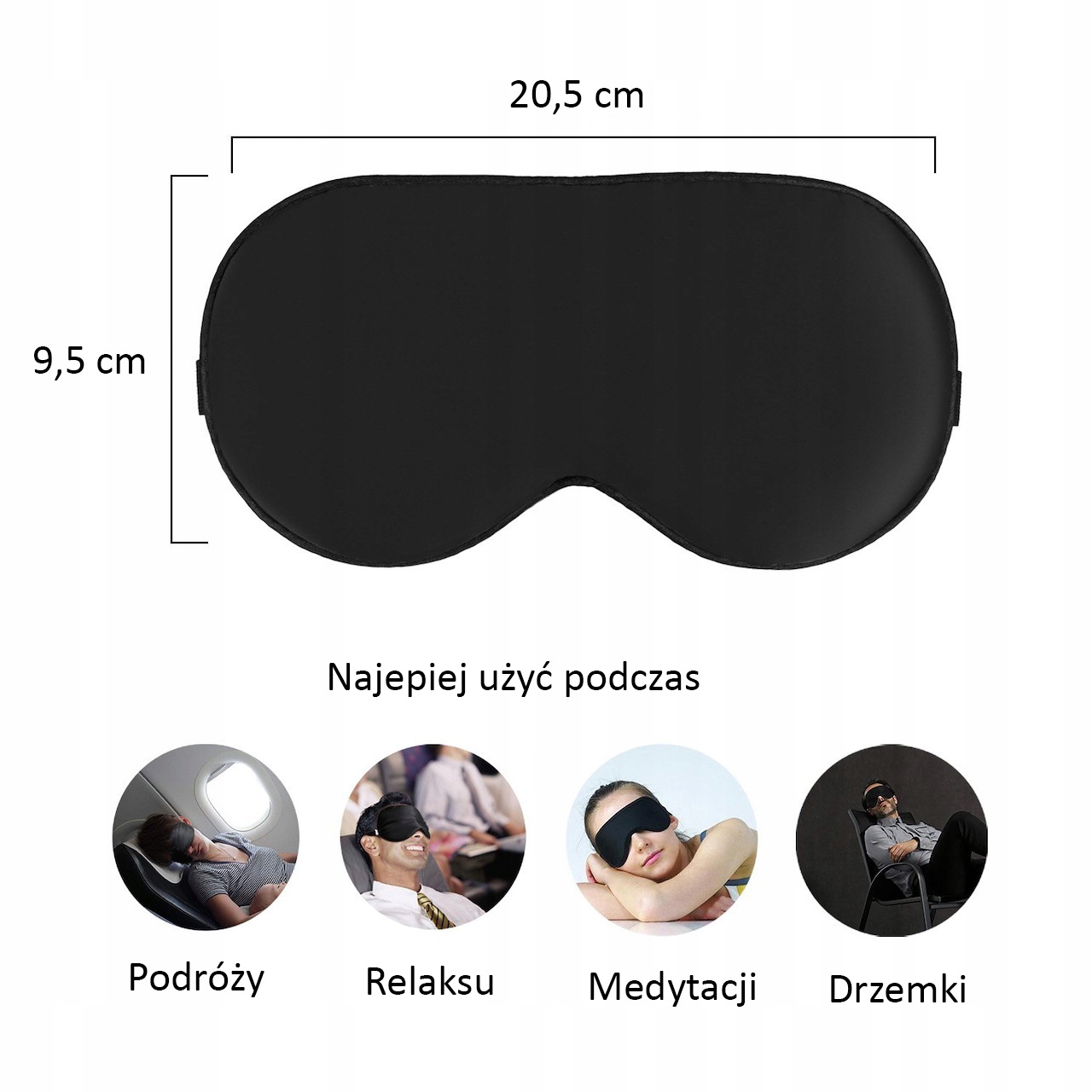 Maski na oczy do snu Wzór dominujący bez wzoru