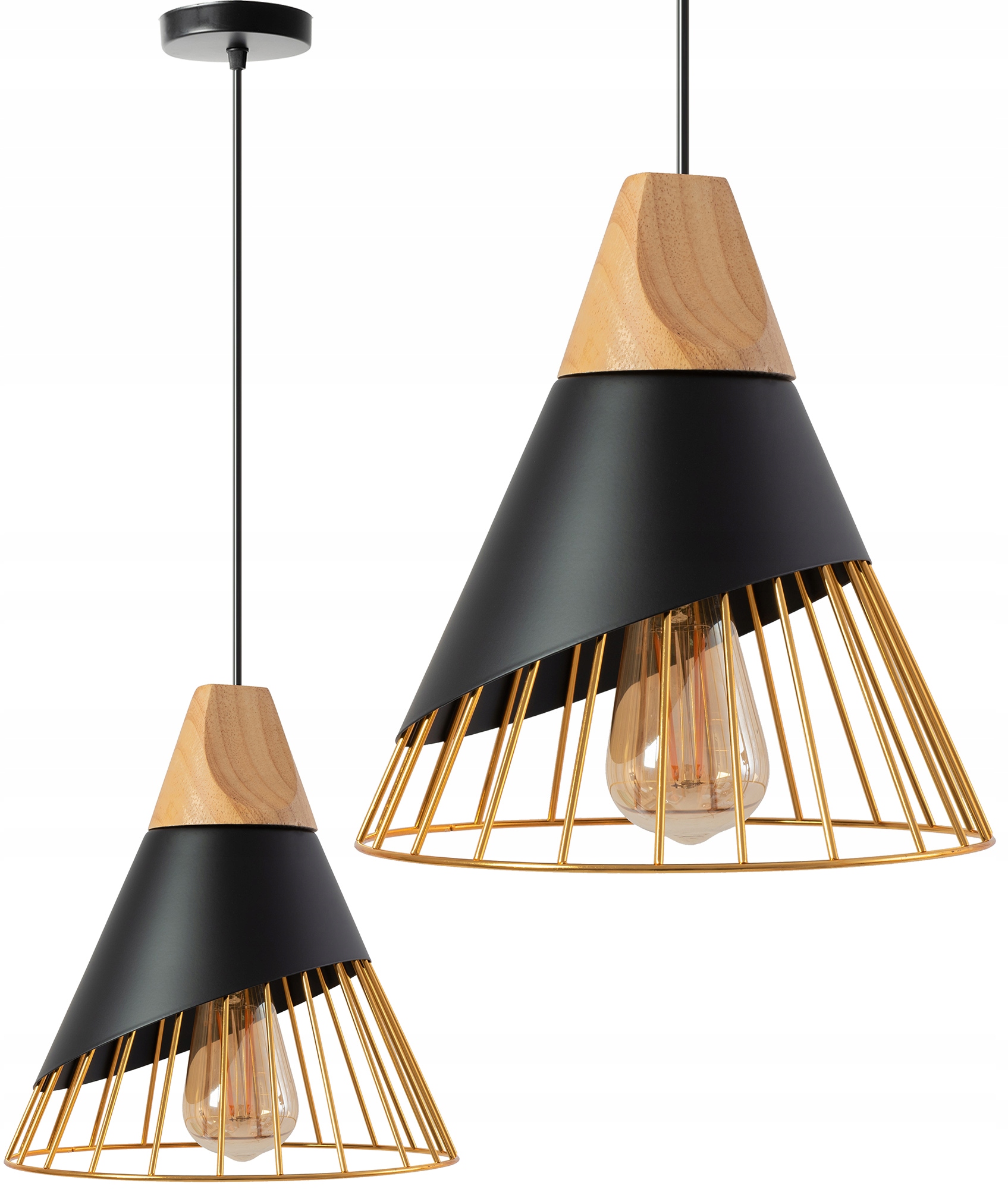 

Lampa Sufitowa Wisząca Skandynawska Czarna Złota
