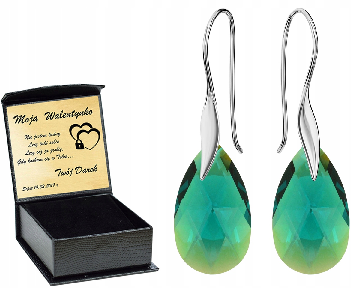 

Srebrne Kolczyki Almond Style Hook Swarovski Grawe