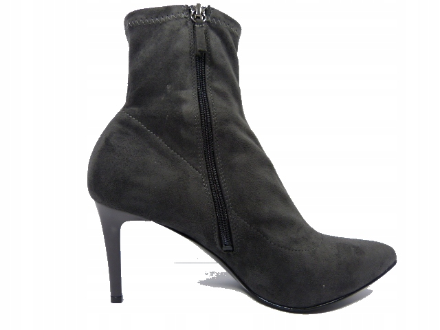 Grafitové semišové strečové kotníkové boty Sala 40 špendlíků