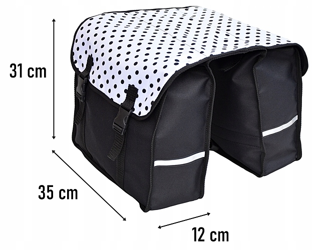 SAKWA NA BAGAŻNIK ROWEROWY, TORBA ROWEROWA 2x15L Waga 1 g