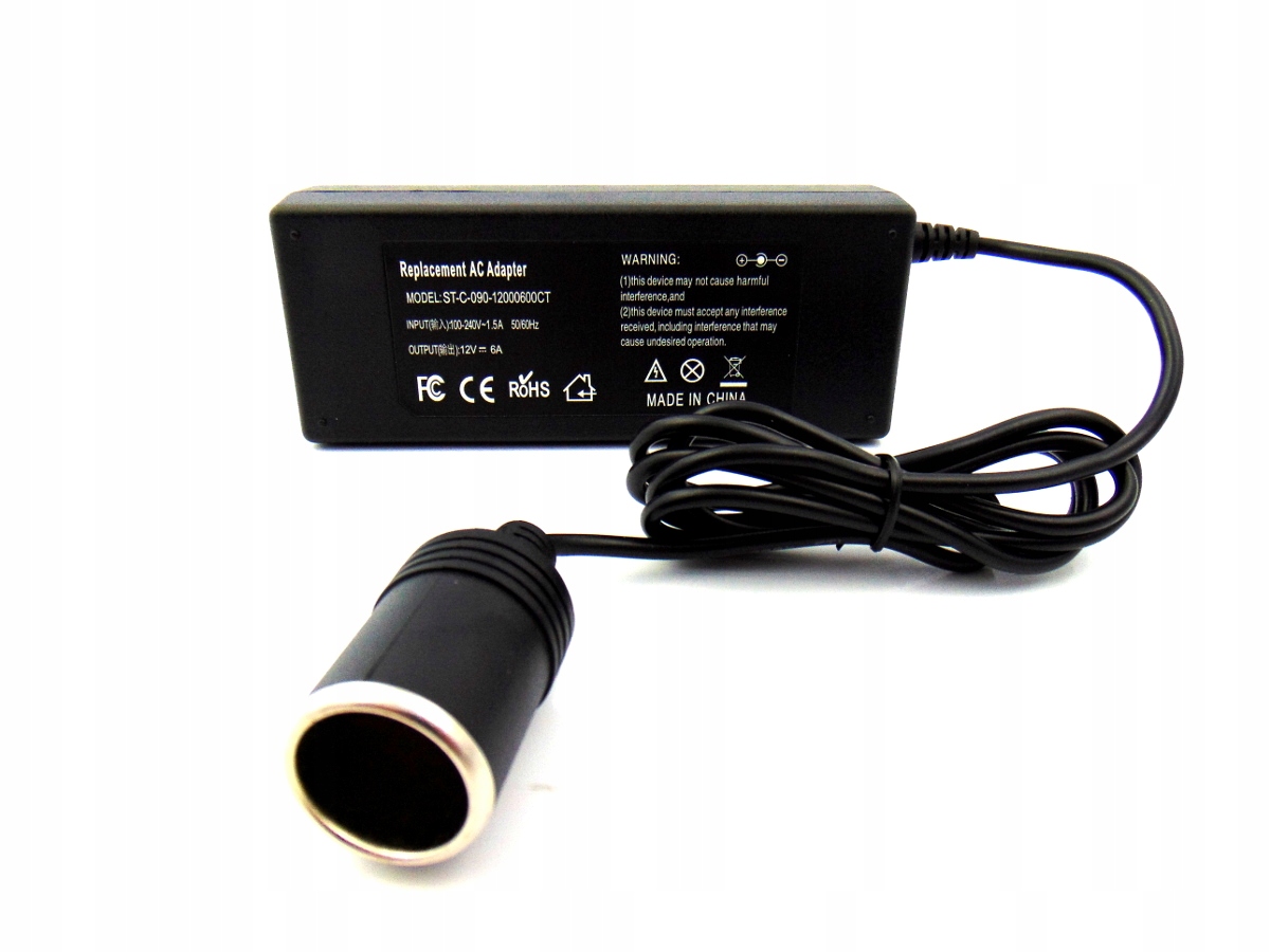 

Zasilacz do lodówki samochodowej 12V 80W + Gniazdo
