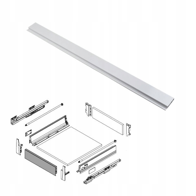 

Szuflada wew., Panel Frontu Szary Amix L-1100 mm