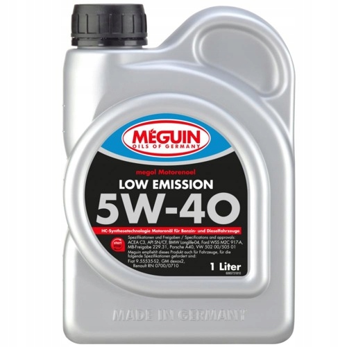

Meguin Low Emission 5W40 1L Vw 505 01, Bmw LL-04