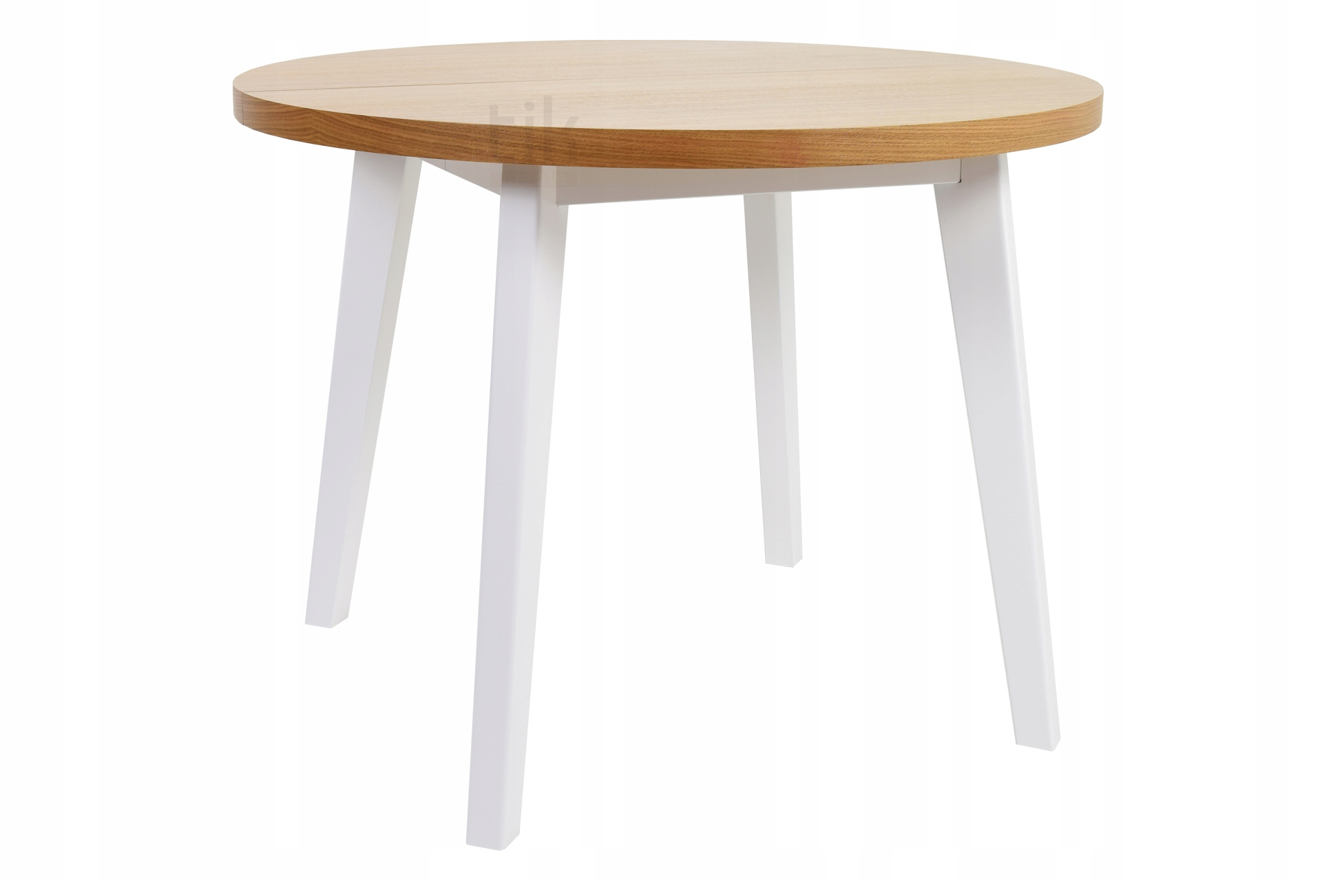 Stół okrągły S-84BI 90/2X50 rozkładany nogi białe