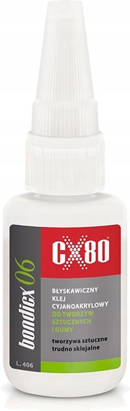 BONDICX06 Klej cyjanoakrylowy do GUMY SILIKONU 50g Pojemność opakowania 50 ml