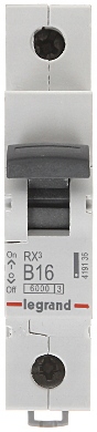 

Legrand RX3 Wyłącznik Nadprądowy 1P B16A S301