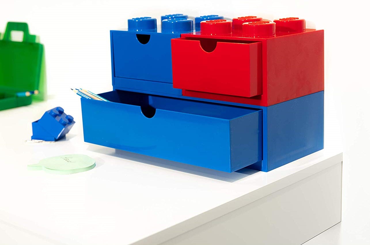 LEGO POJEMNIK KLOCEK 4 SZUFLADA SZARY NA BIURKO EAN (GTIN) 5711938032005