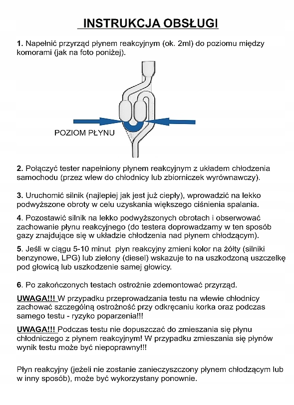 TESTER SZCZELNOŚCI USZCZELKI GŁOWICY CO2-8 testów! Marka inna