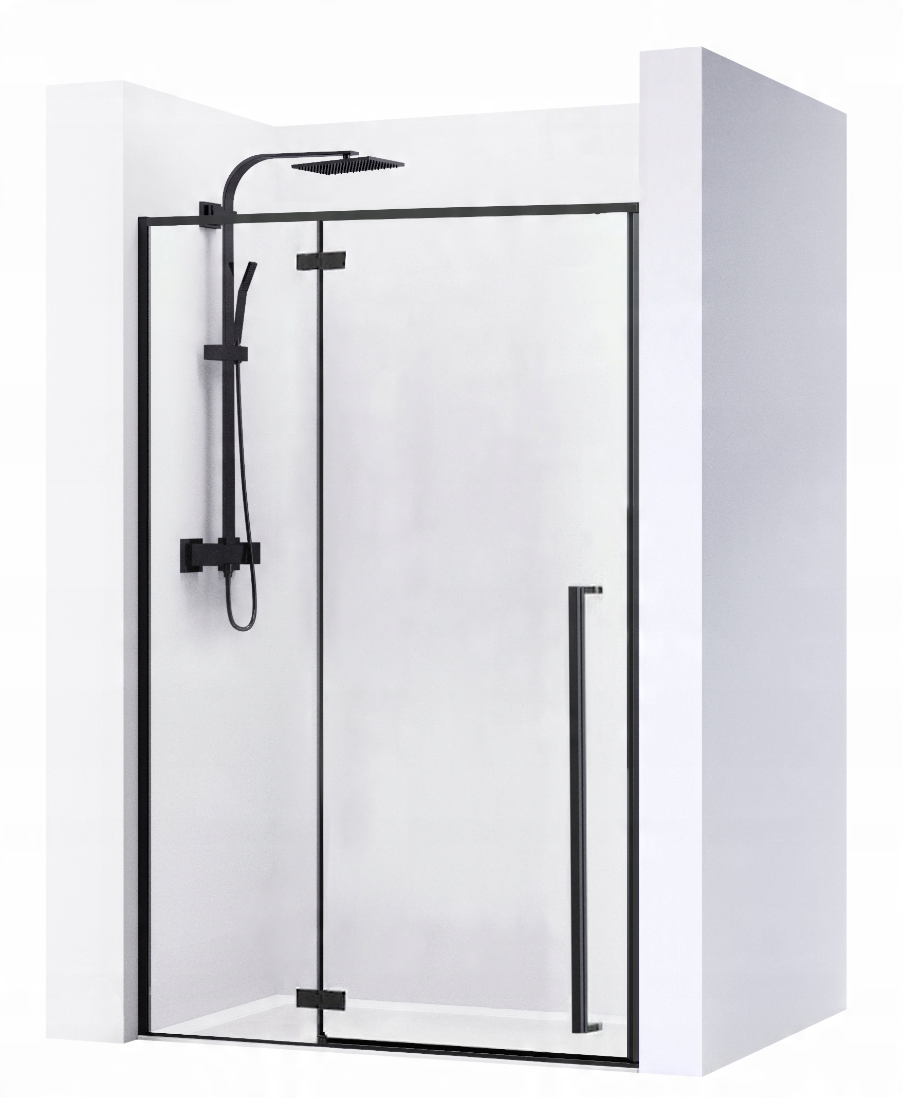 

Drzwi Prysznicowe Easy Clean Czarne Fargo 110 Rea