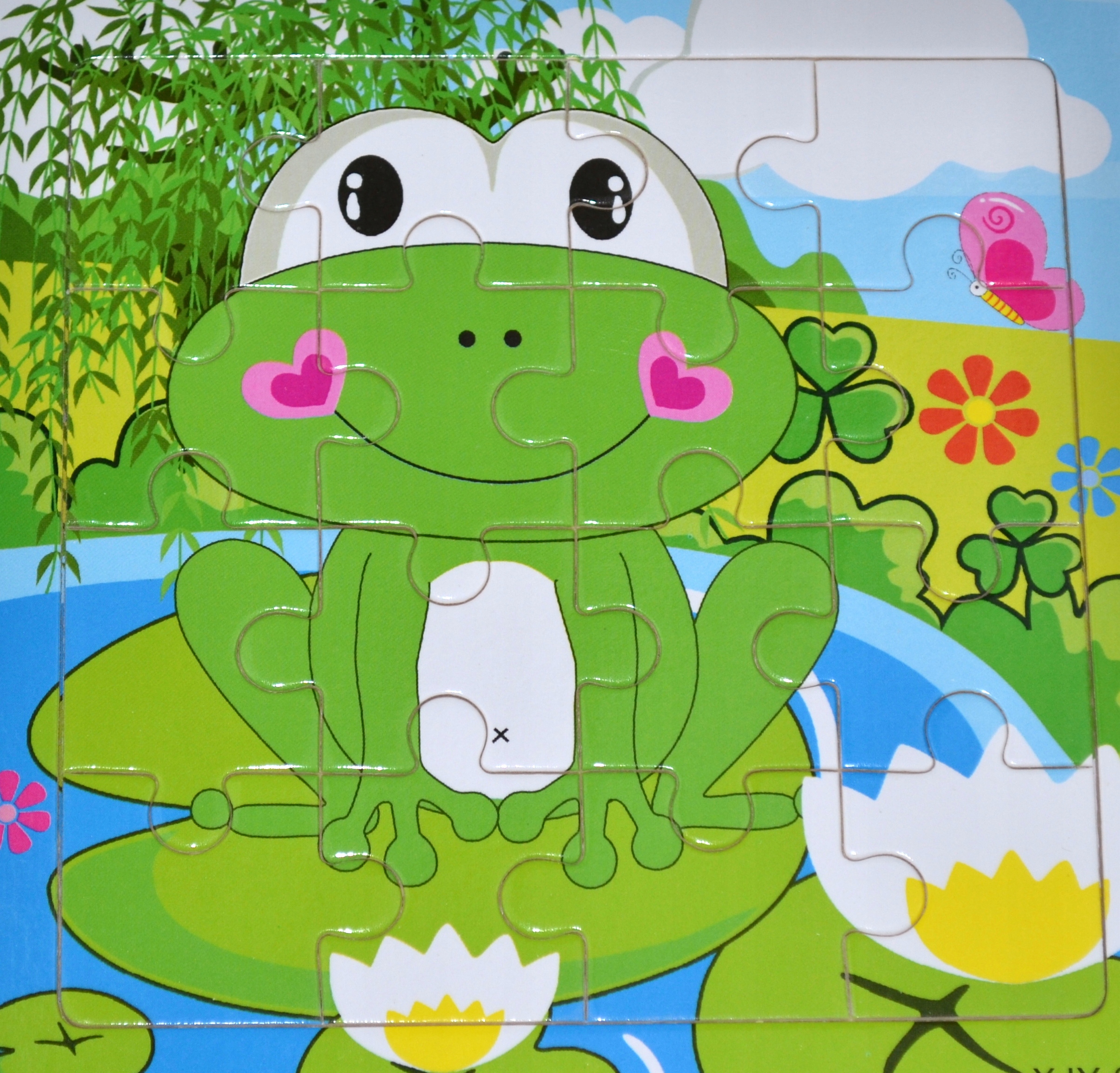 

Edukacyjne Puzzle Drewniane 16 elementów Żabka