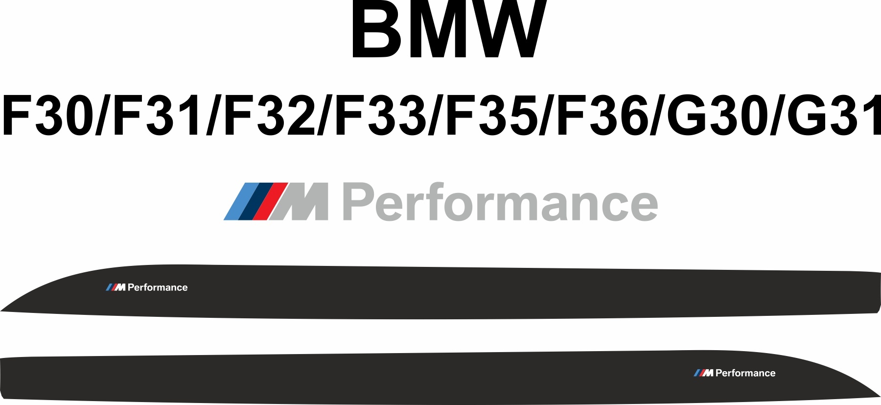 Наклейки для автомобилей BMW F30 / G30 / F35 / F36 M Perform.