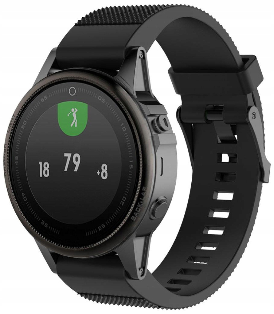 Czarny Silikonowy Pasek Garmin Fenix 7S Solar