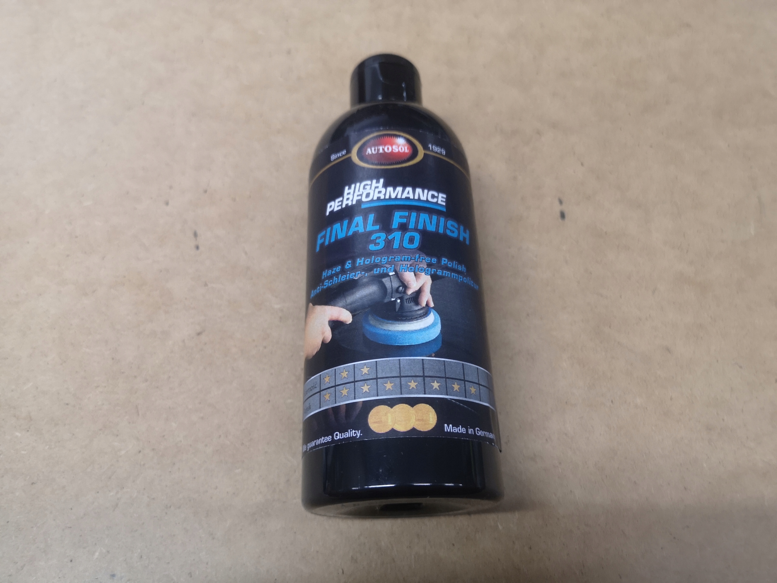 AUTOSOL FINAL FINISH 310 wysoki połysk Usuwa hologramy Pogłębia kolor 250ml EAN (GTIN) 0086506643644