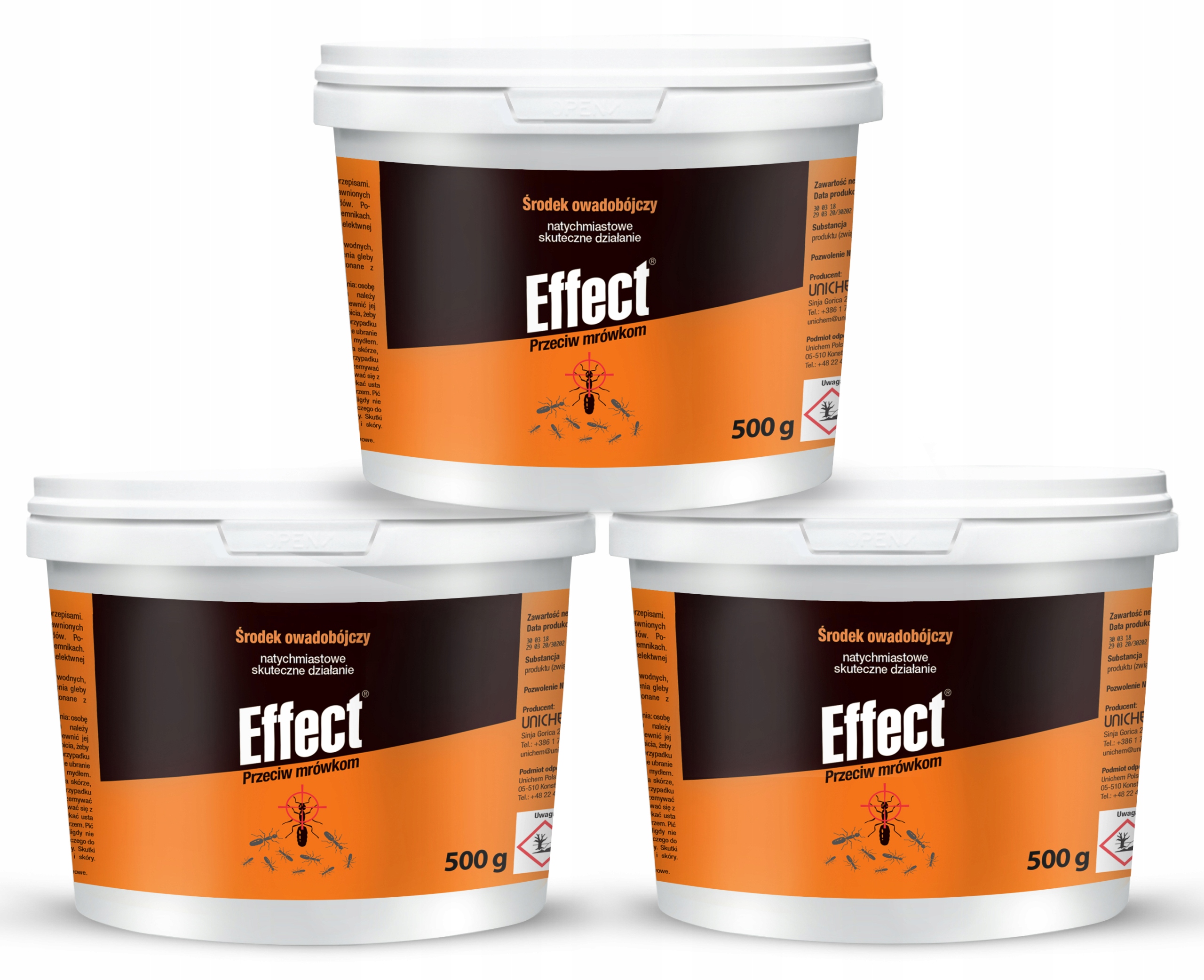 

3x Proszek Na Mrówki Karaluchy Pluskwy Effect 500g