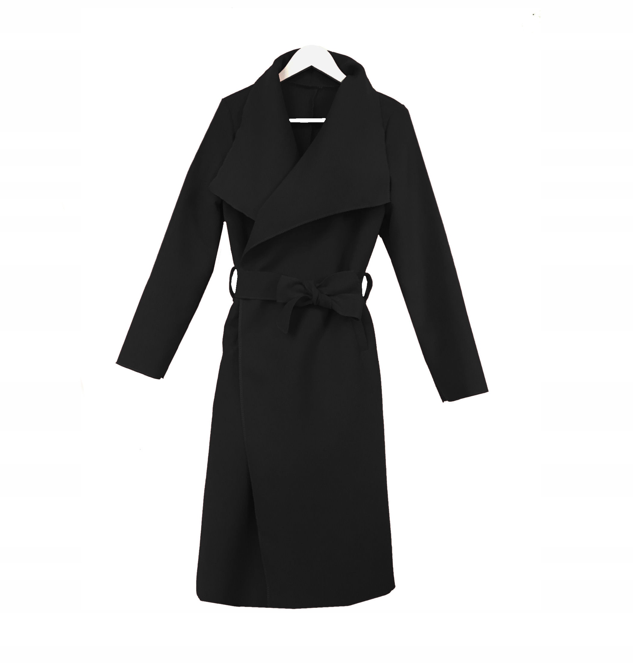

Plus Size wiosenny Płaszcz petersham Czarny Duży