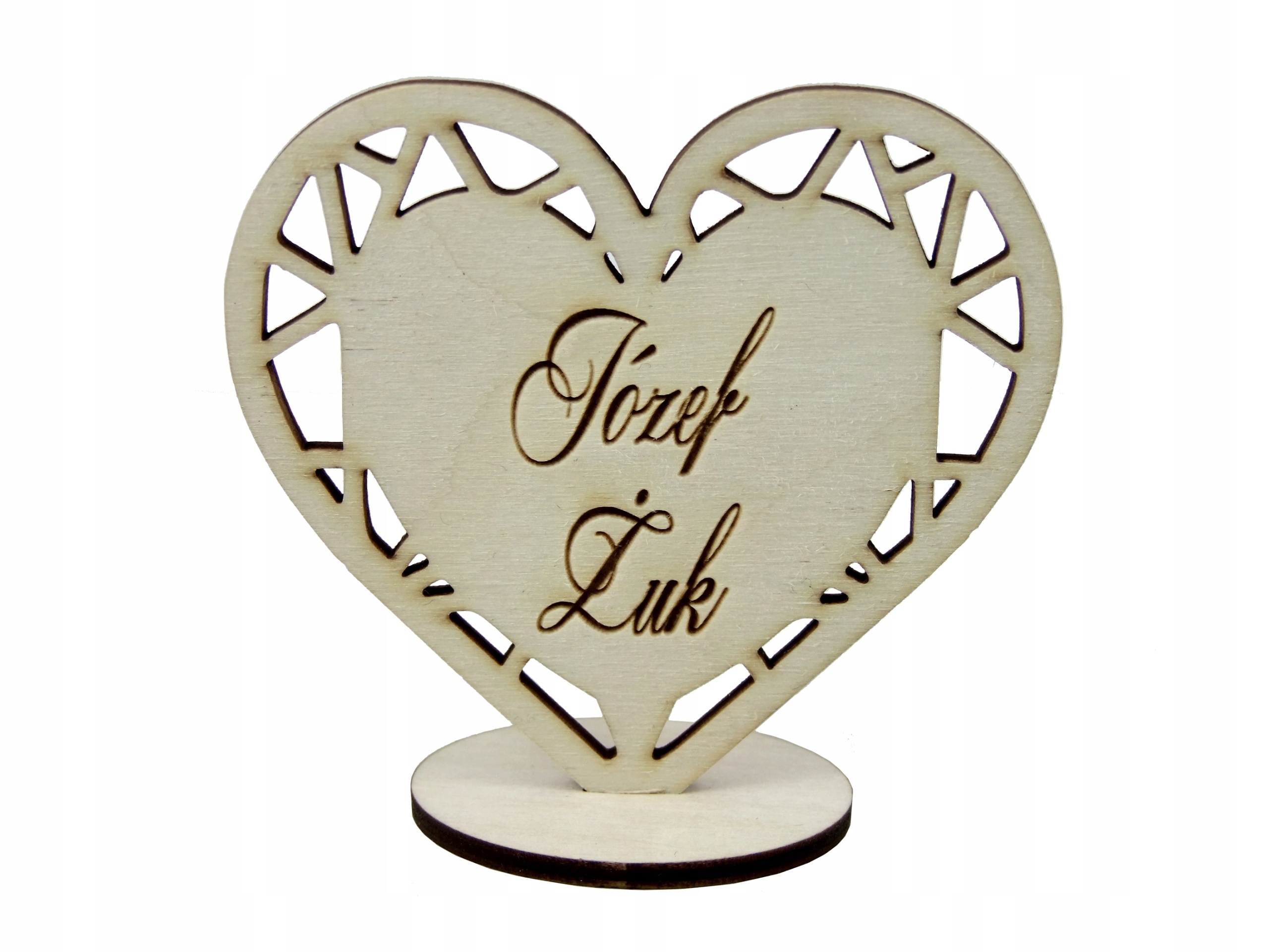 

Winietka Na Stół Weselny Serce Na Podstawce Drewno