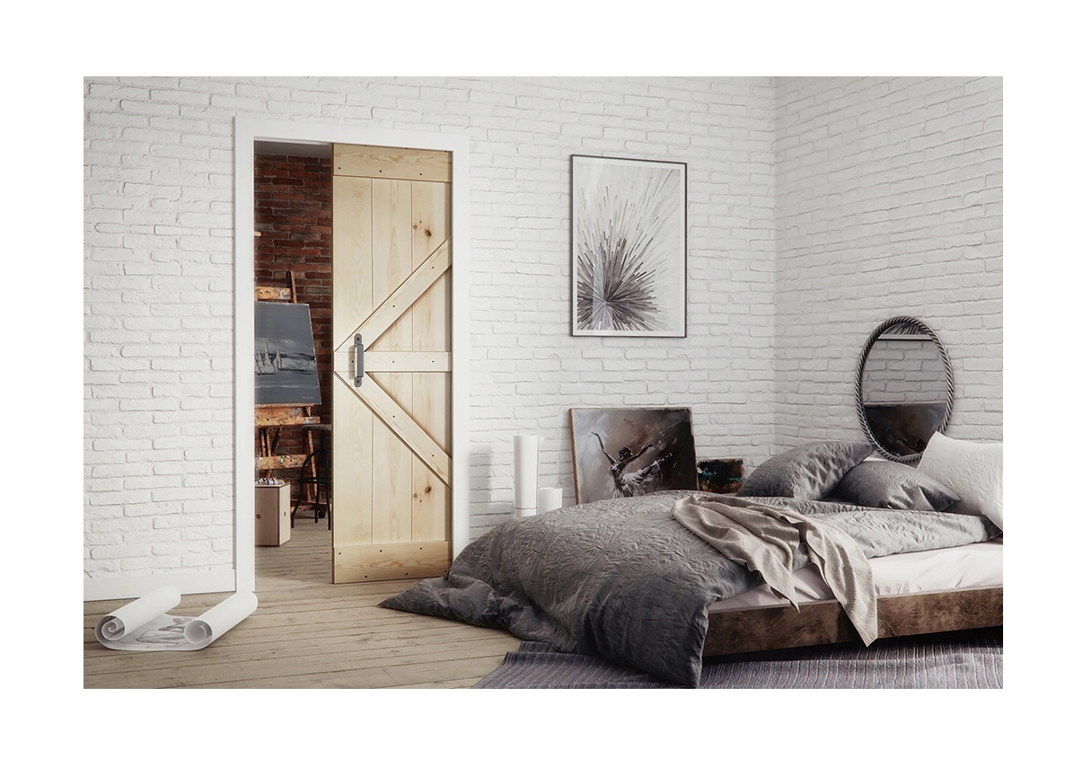 Dřevěné zatahovací dveře v kazetě Stark Rust 70