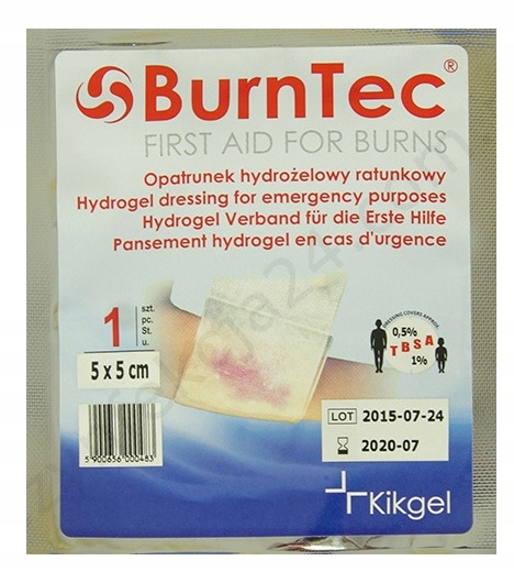 

Hydrożelowy Opatrunek Ratunkowy 5x5 cm BurnTec