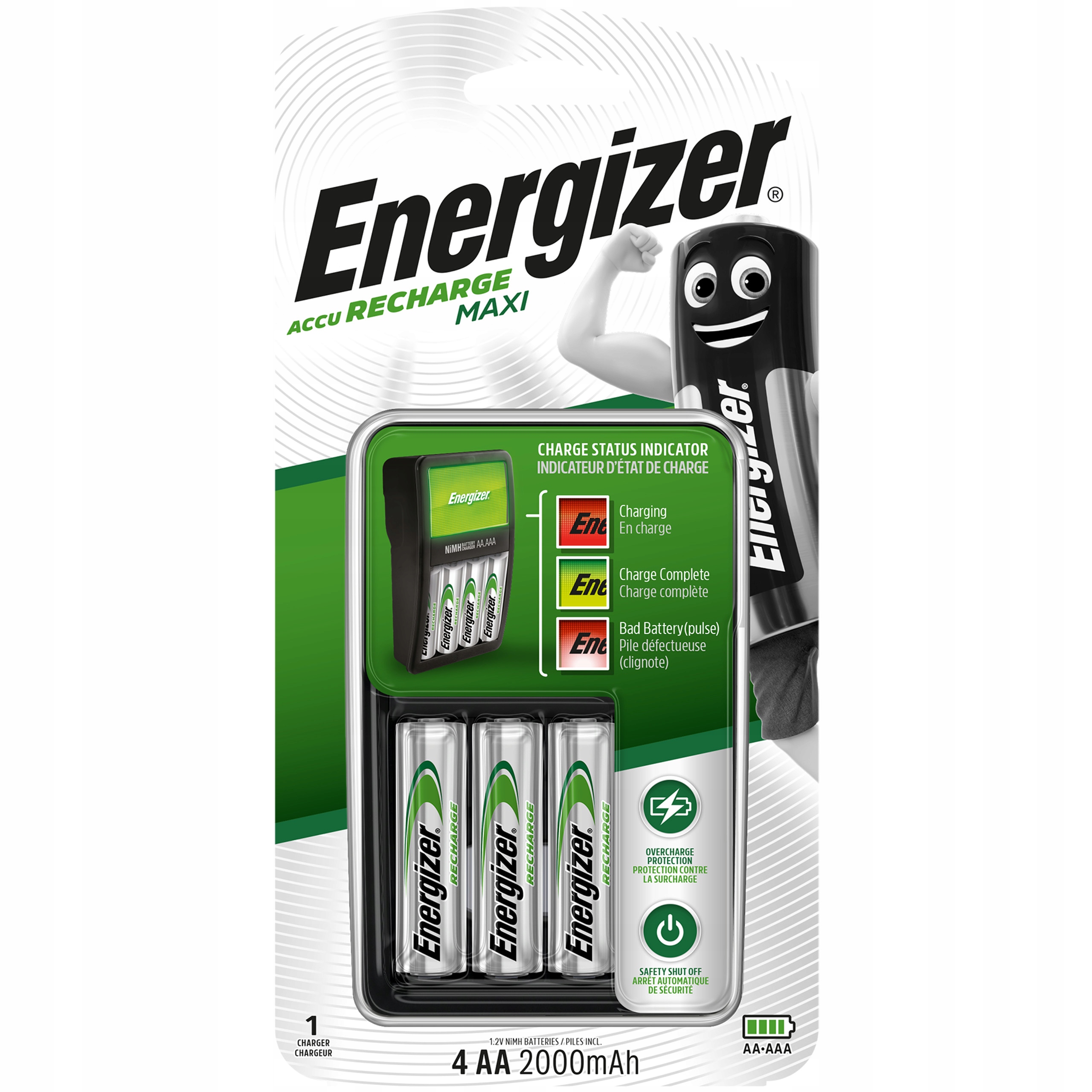 зарядний пристрій Energizer Maxi + 4 * батарейки типу AA 2000 Maxi