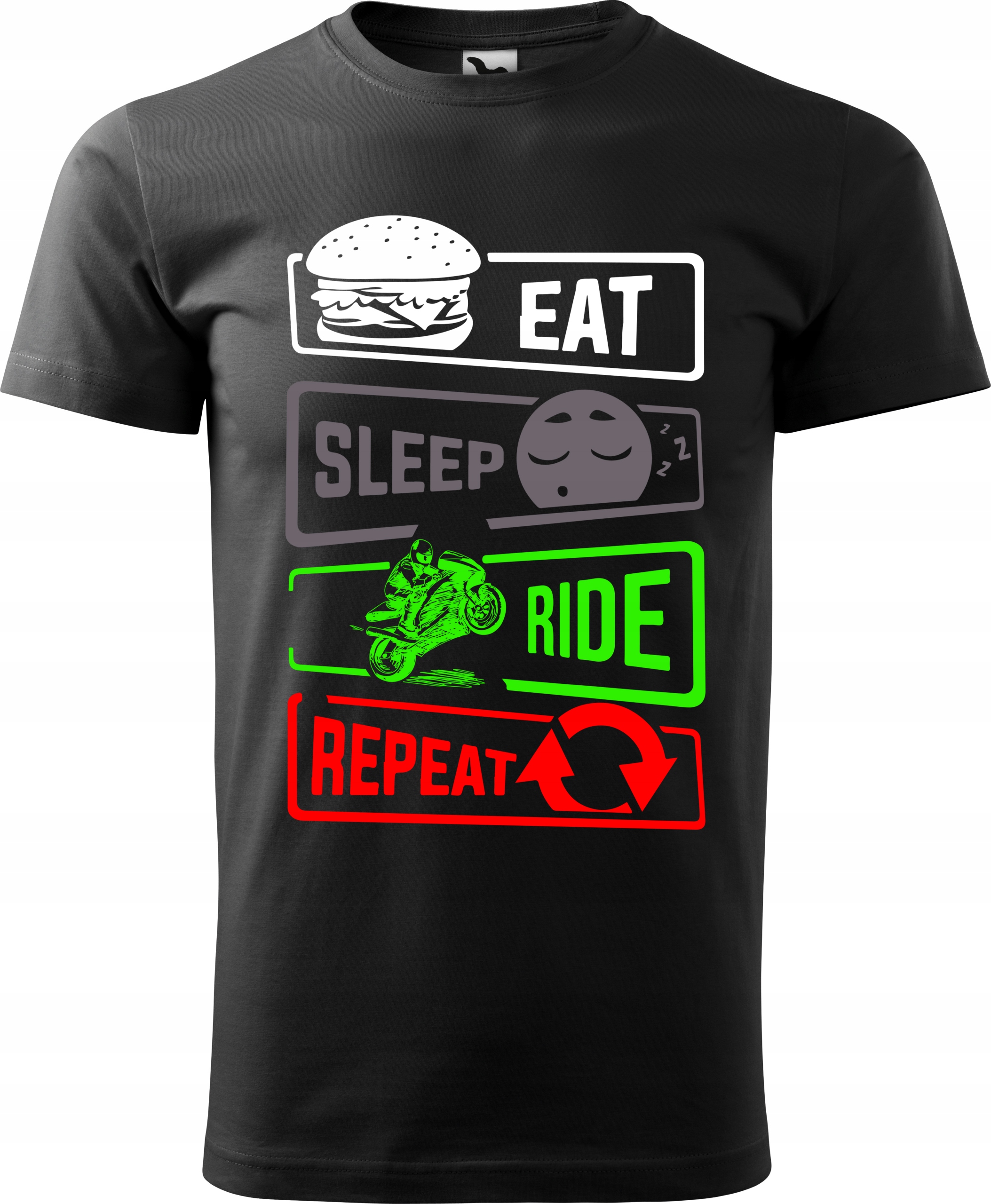 

Koszulka Motocyklowa Eat Sleep Ride czarna XXL v6
