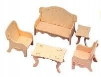 PUZZLE MEBELKI DREWNIANE 3D POKÓJ GOŚCINNY P008