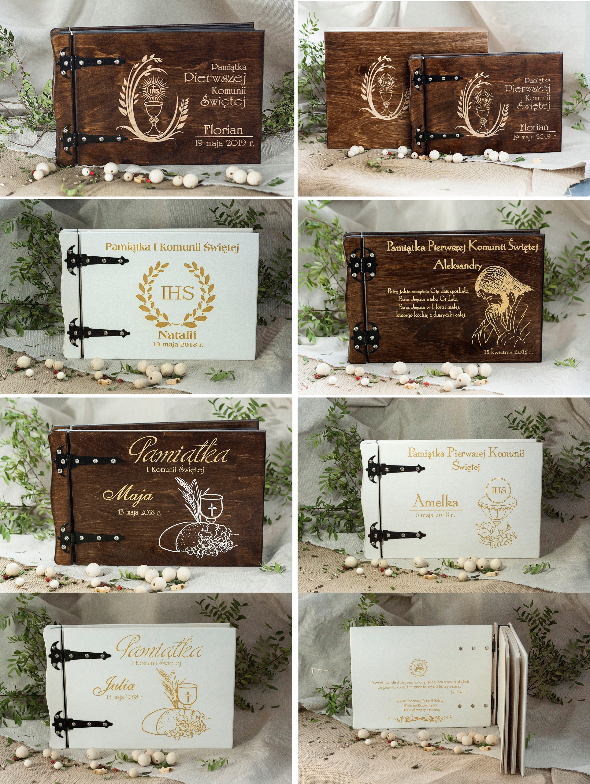 ALBUM DREWNIANY NA ZDJĘCIA KOMUNIA ŚWIĘTA Producent Inna