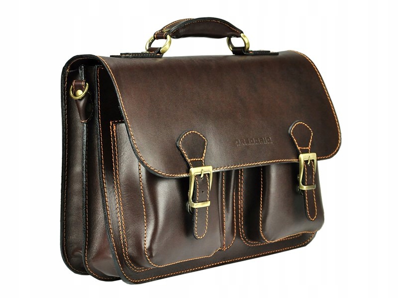 TECZKA MĘSKA SKÓRZANA AKTÓWKA NA DOKUMENTY LAPTOP Materiał dominujący skóra naturalna