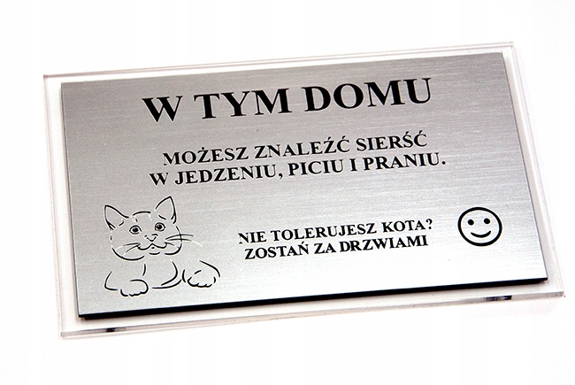 

Tabliczka na drzwi , kot