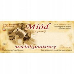 

Etykiety Wielokwiatowa 100szt etykiety na miód E33