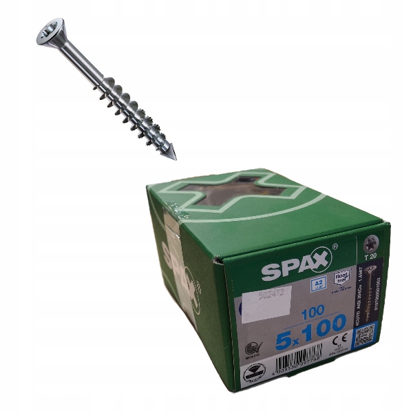 Wkręt Spax ze stali nierdzewnej A2, 5,0 x 100 mm 100 szt.