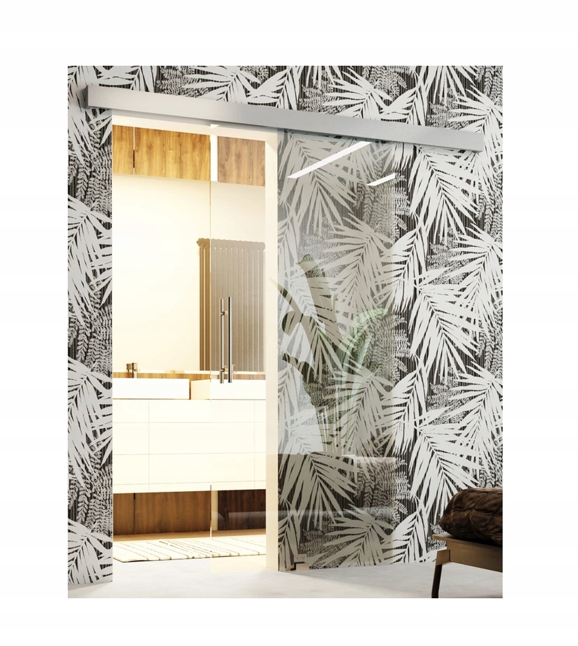 Posuvné skleněné nástěnné dveře Forto 100