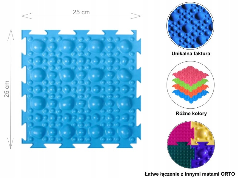 Mata ORTO Kamienie Twarde dla DZIECI PŁASKOSTOPIE Waga 0.3 kg