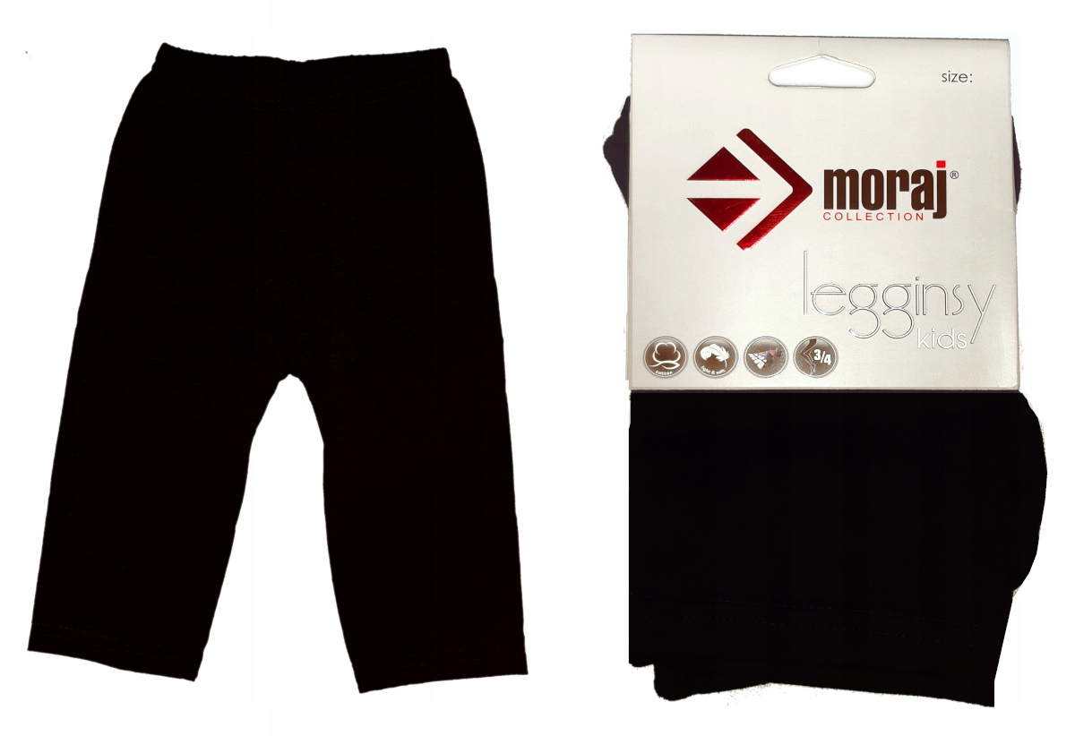 

Moraj legginsy 3/4 krótkie spodenki czarne 98-104