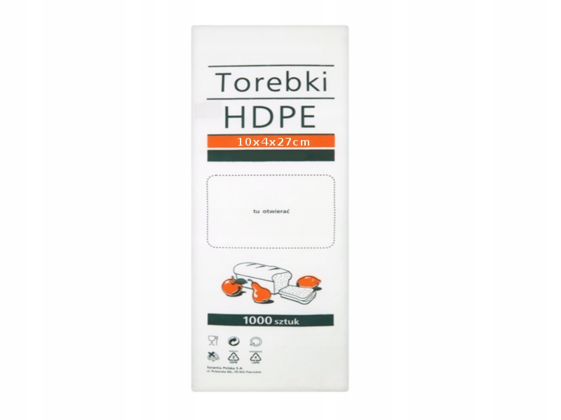 

Woreczki Hdpe 10x4x27 śniadaniowe foliowe 1000szt