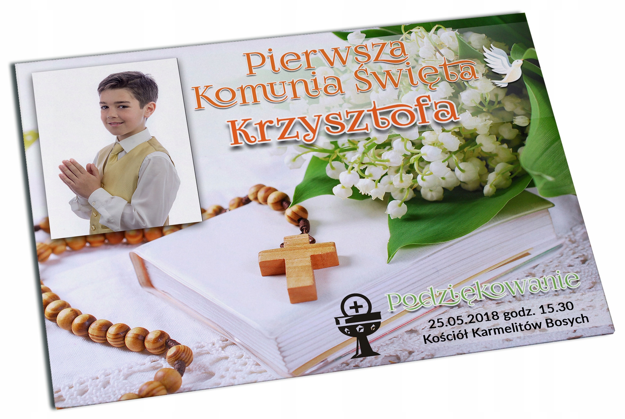 FOTO MAGNES KOMUNIA PODZIĘKOWANIA 7x10 + KOPERTA