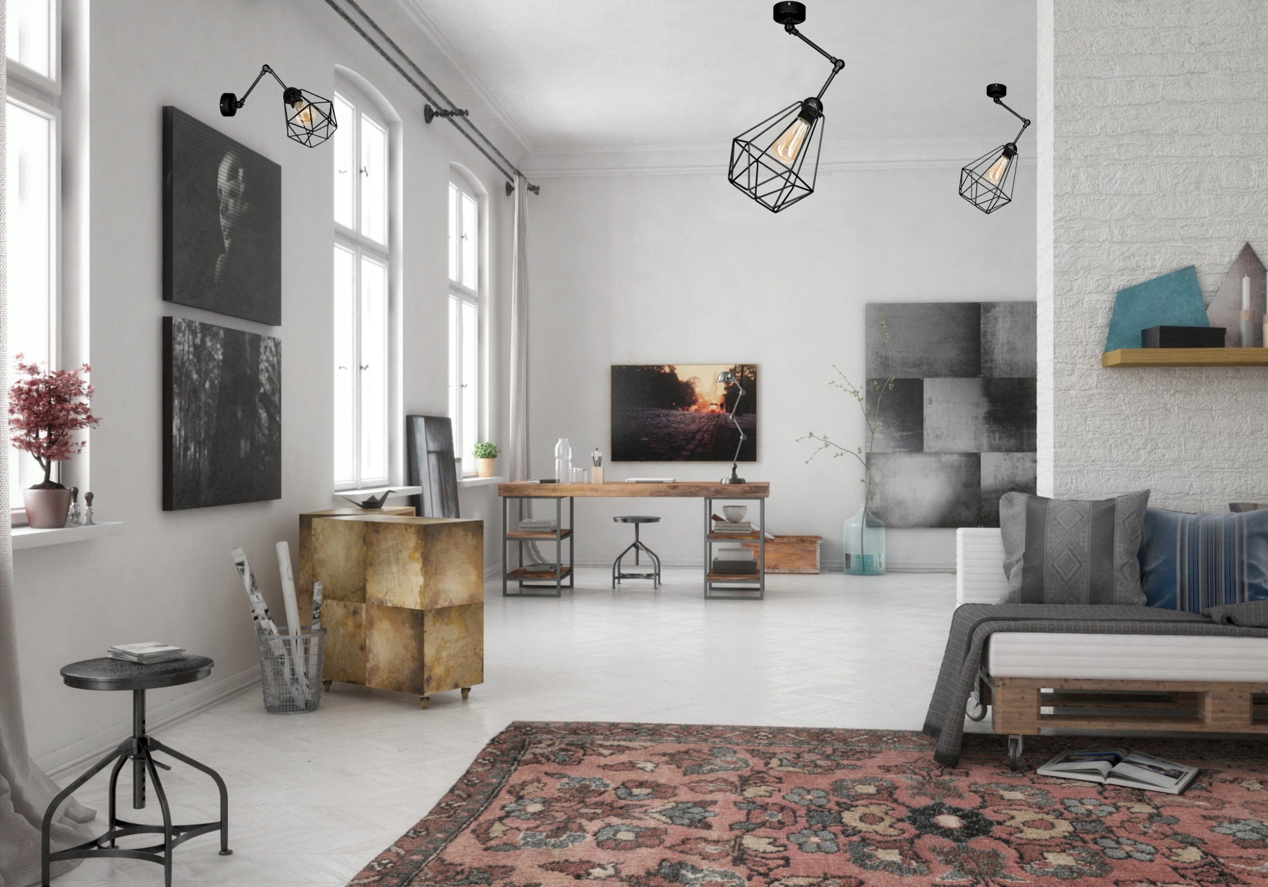 Kinkiet na przegubach DIAMOND vintage - można LED Kolekcja Diamond