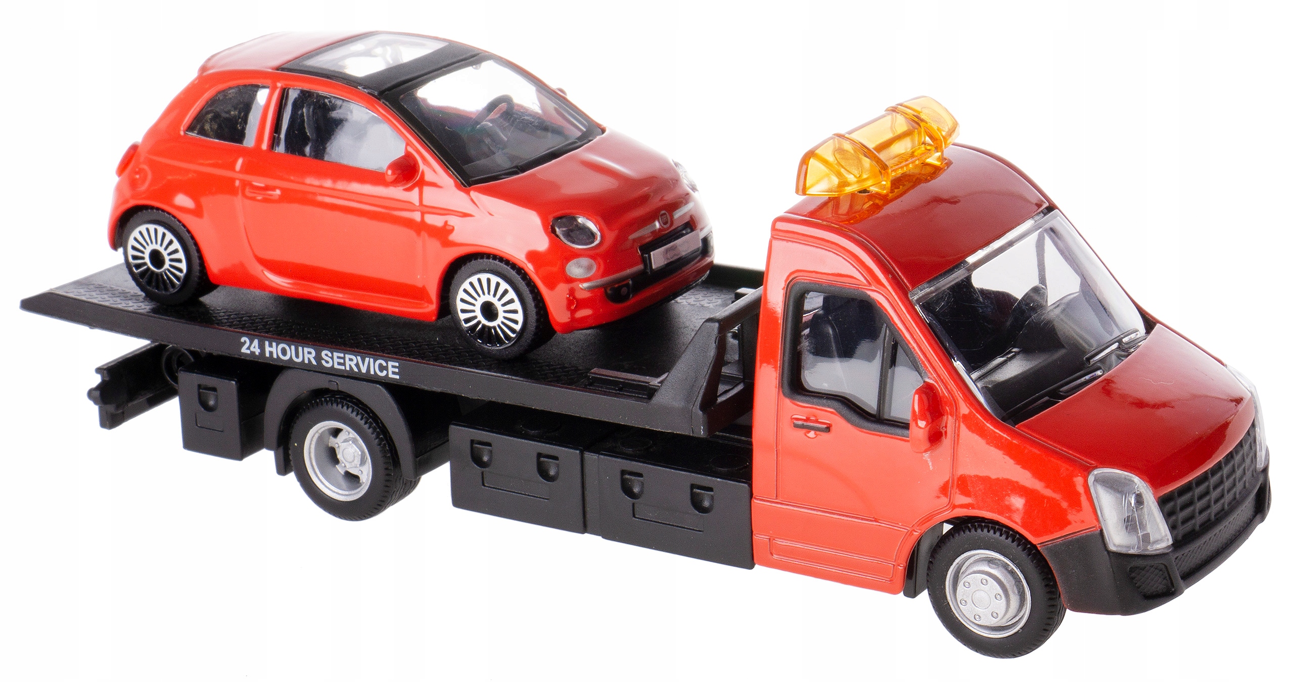 

Auto Laweta + Fiat 500 Bburago 1:43 Czerwony
