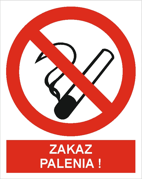 Naklejka PIKTOGRAM BHP, zakaz palenia