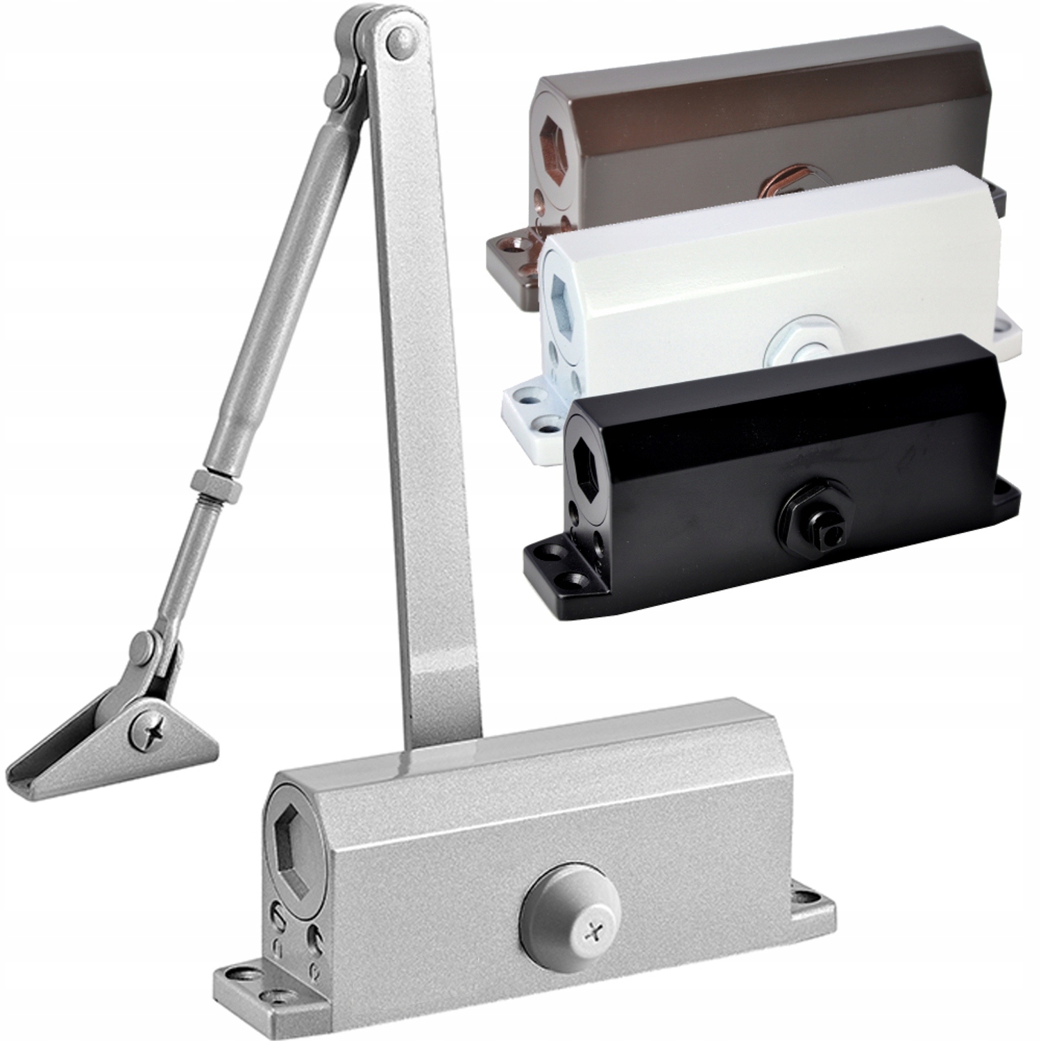 SAMOZAMYKACZ DRZWIOWY Z BLOKADĄ OTWARCIA RAMIENIEM ZAMYKACZ DO DRZWI 65 kg Marka Handmet